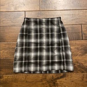 Black and white plaid skirt